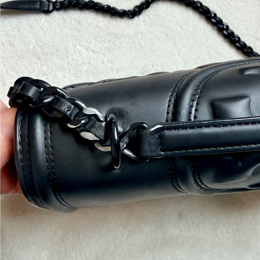 Tory Burch Fleming Matte Black Quilted Bag - Picture 9 of 10